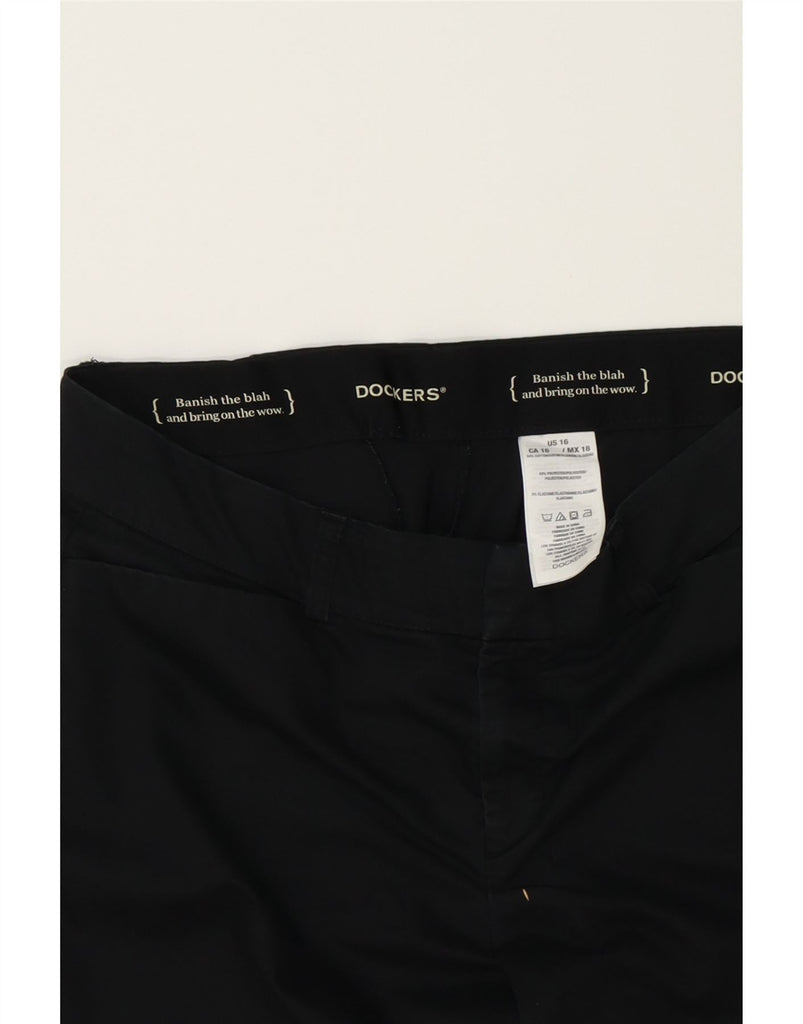 DOCKERS Womens Straight Capri Trousers US 16 2XL W36 L20 Black Cotton Vintage Dockers and Second-Hand Dockers from Messina Hembry 