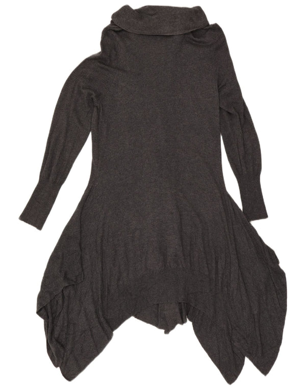 Marks & Spencer Womens Longline Open Cardigan Sweater UK 16 Large Grey