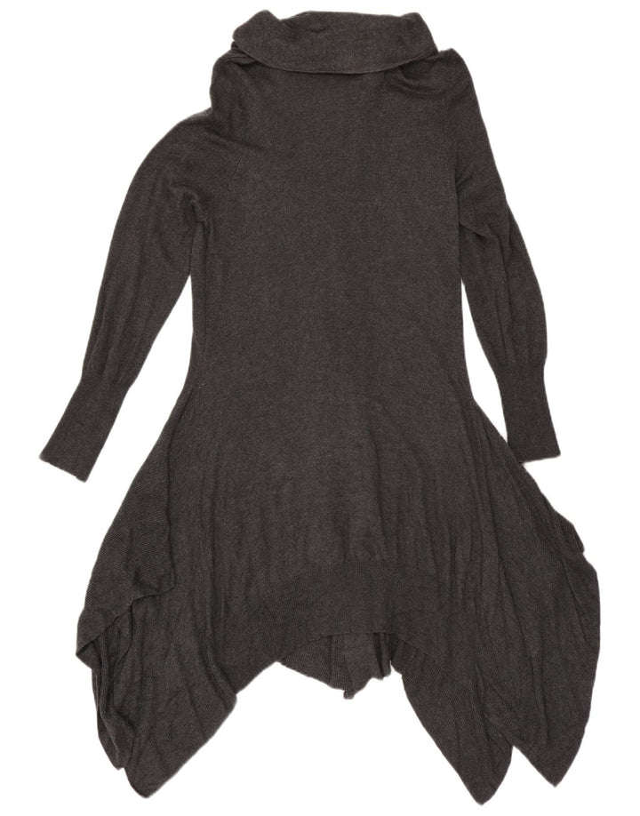 Marks & Spencer Womens Longline Open Cardigan Sweater UK 16 Large Grey