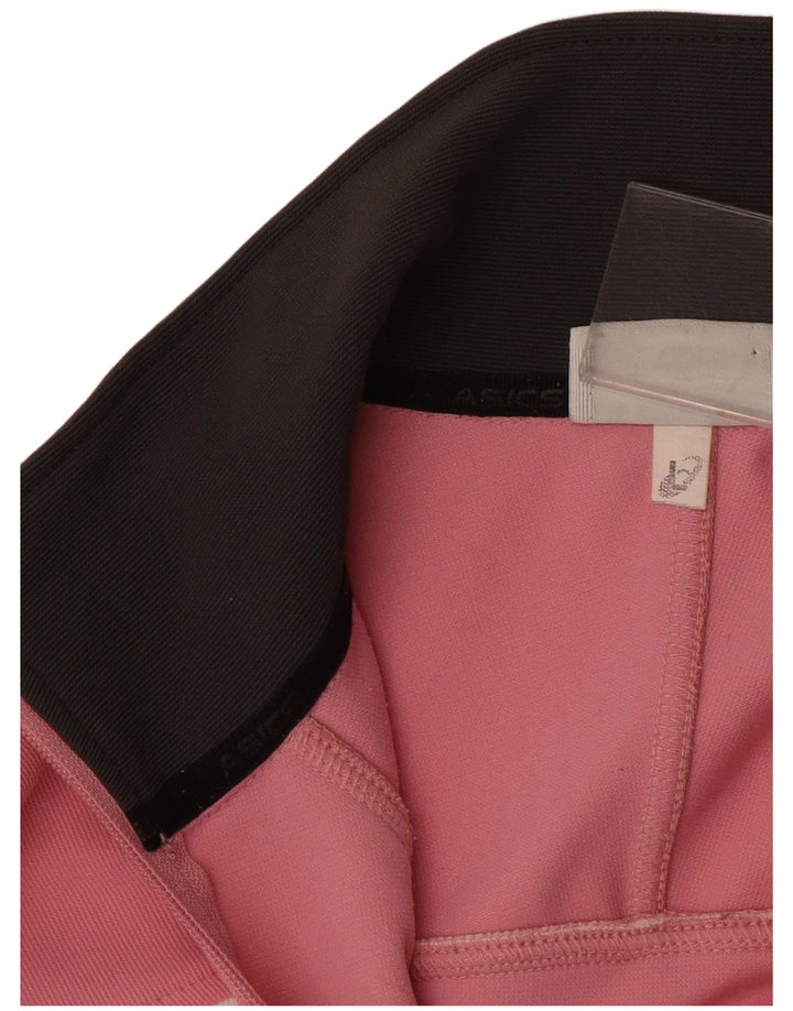 ASICS Womens Tracksuit Top Jacket UK 16 Large Pink Colourblock Polyester