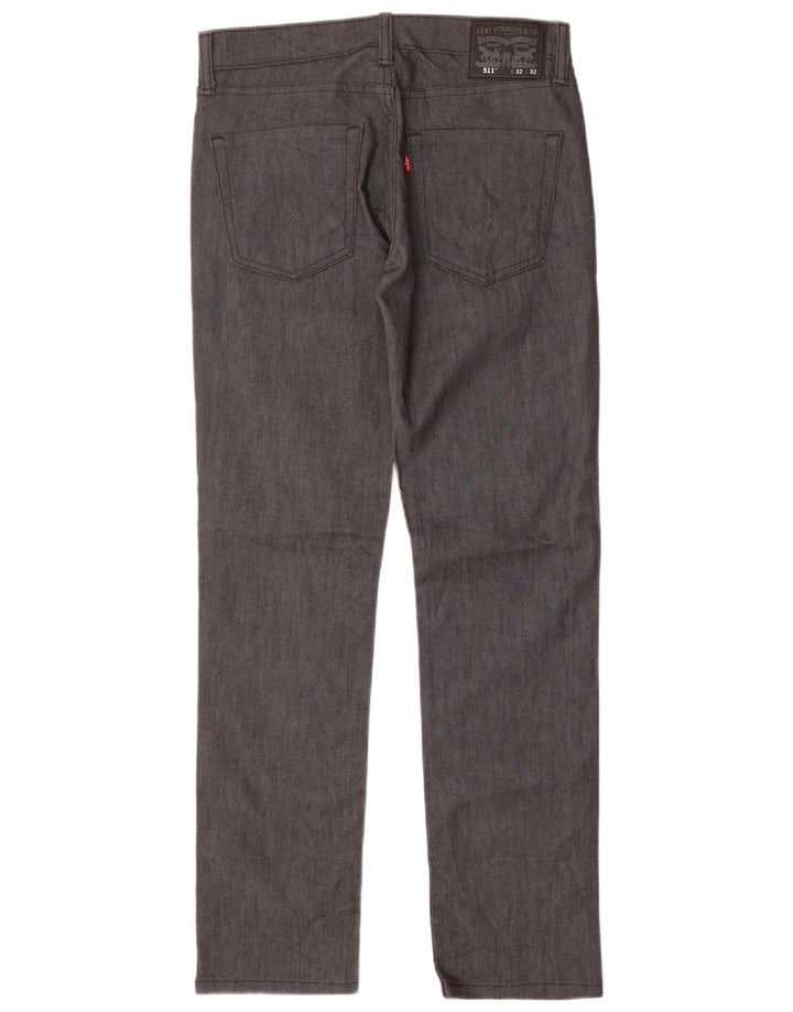 LEVI'S Mens 511 Slim Jeans W32 L32 Navy Blue Cotton