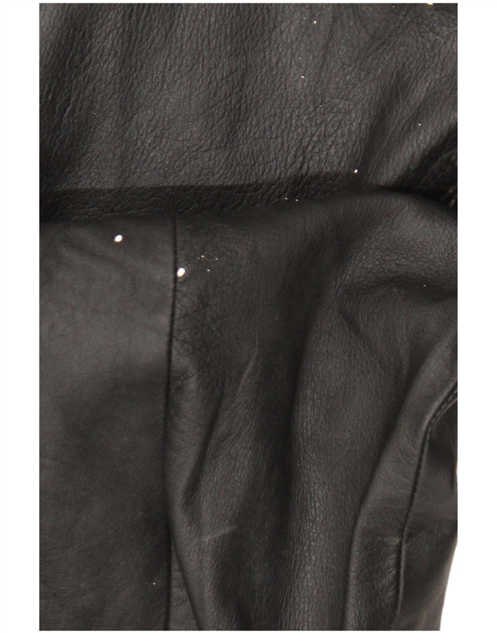 Vintage Womens Leather Coat UK 14 Large Black