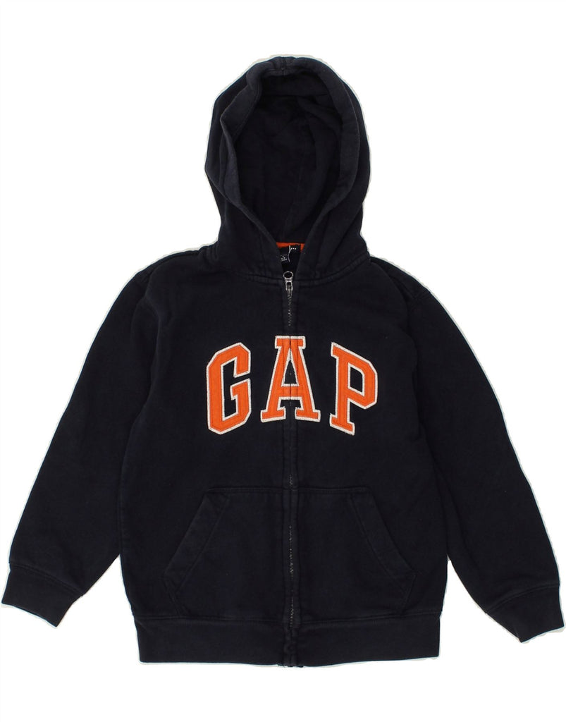 GAP Boys Graphic Zip Hoodie Sweater 6-7 Years Small  Navy Blue Cotton | Vintage Gap | Thrift | Second-Hand Gap | Used Clothing | Messina Hembry 