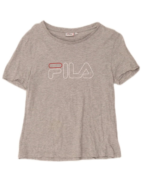 Fila Girls Graphic T-Shirt Top 13-14 Years Large Grey Cotton