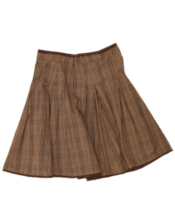 Henry Cottons Womens Flared Skirt IT 42 Medium W32 Brown Check