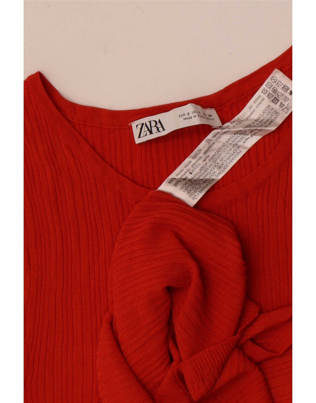 Zara Womens Vest Top UK 8 Small Orange Viscose