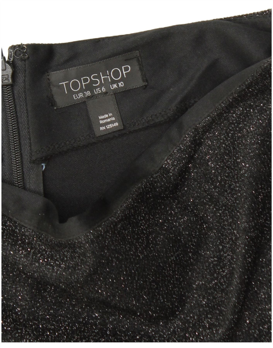 TOPSHOP Womens Mini Skirt UK 10 Small W28  Black Polyester