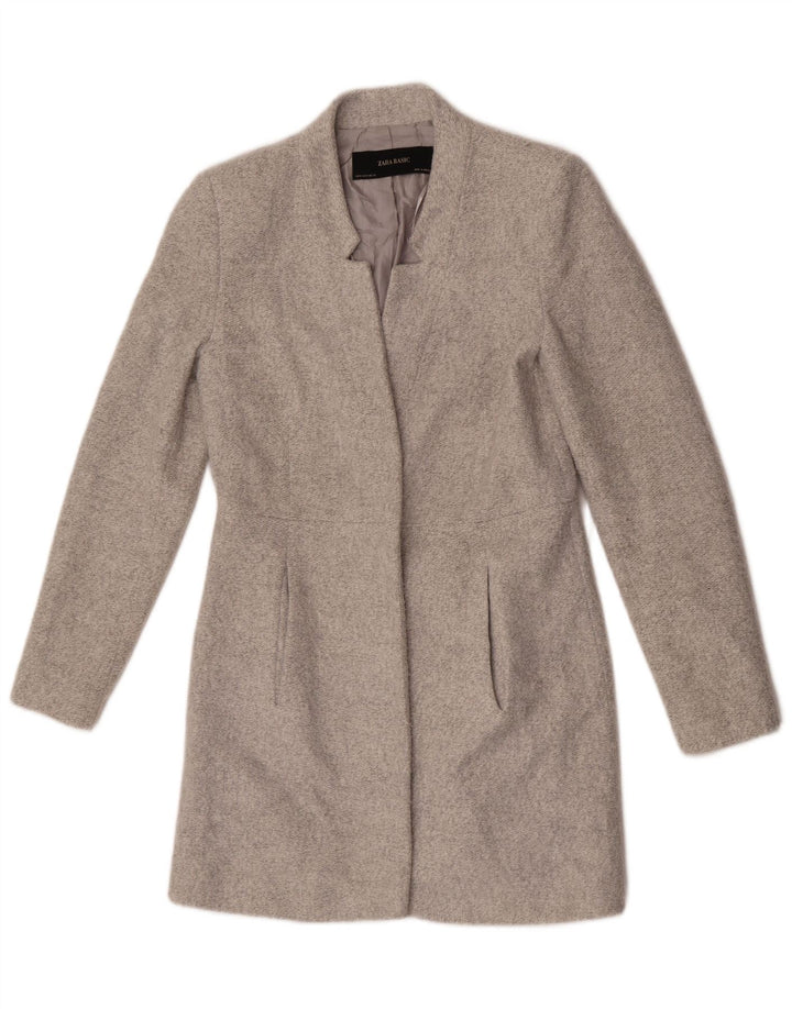 Zara Womens Open Overcoat UK 12 Medium Grey