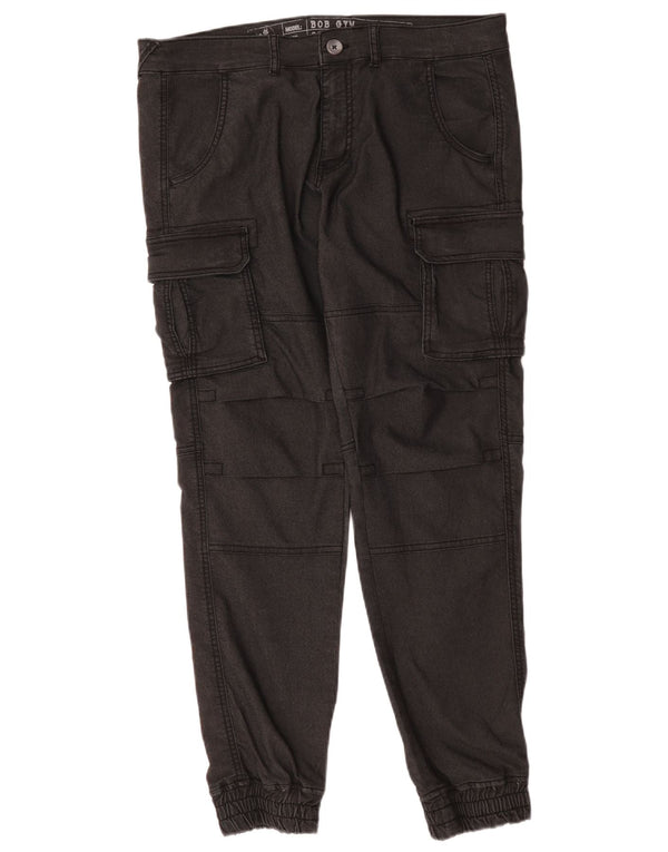 Gas Womens Joggers Cargo Trousers XL W36 L31 Black Cotton