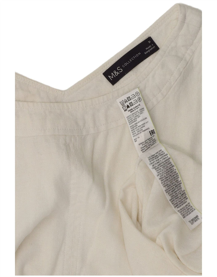 Marks & Spencer Womens Sleeveless Maxi Dress UK 10 Small White Linen
