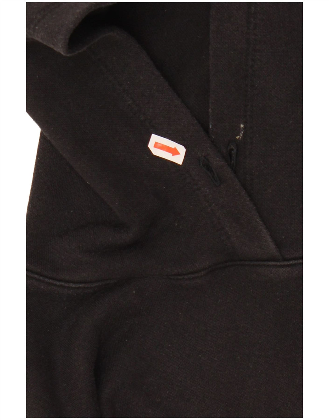 CHAMPION Womens Crop Oversized Hoodie Jumper UK 6 XS Black Cotton