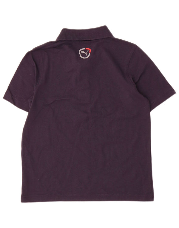 Puma Boys Polo Shirt 9-10 Years Navy Blue Cotton