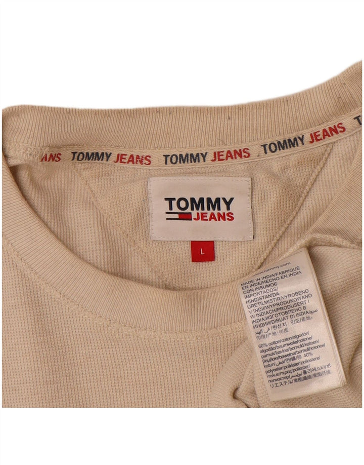 Tommy Hilfiger Mens Top Long Sleeve Large Beige Cotton