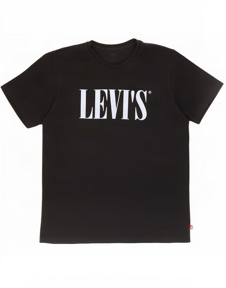 Levi's Mens Graphic T-Shirt Top Large Black Cotton