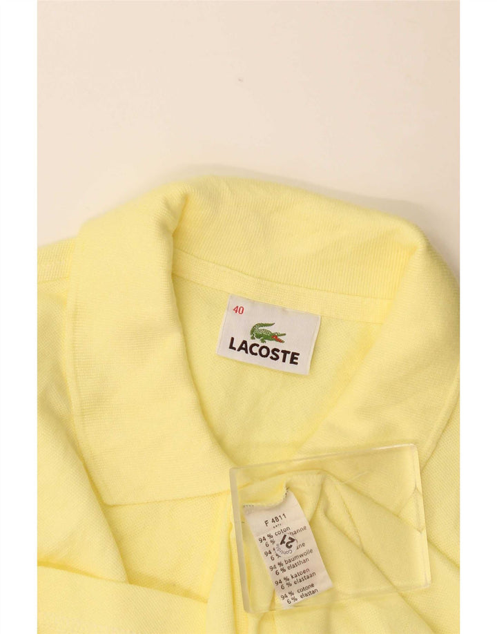 Lacoste Womens Sleeveless Polo Shirt Size 40 Medium Yellow Cotton