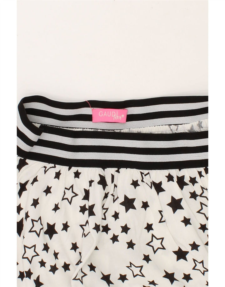 GAUDI Girls Abstract Pattern A-Line Skirt 9-10 Years W24  White Vintage Gaudi and Second-Hand Gaudi from Messina Hembry 