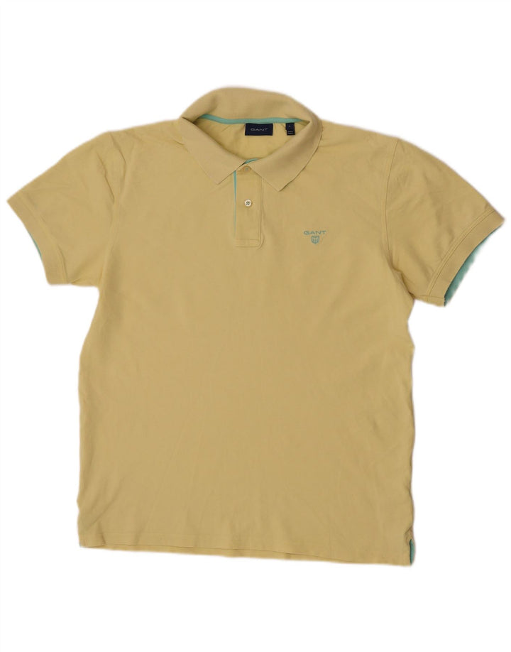 GANT Mens Polo Shirt Large Yellow Cotton