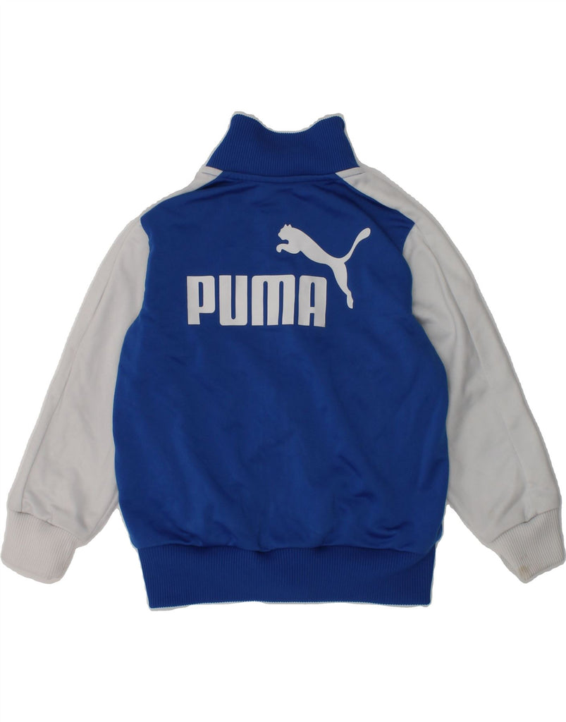 PUMA Baby Boys Graphic Tracksuit Top Jacket 18-24 Months Blue Colourblock | Vintage Puma | Thrift | Second-Hand Puma | Used Clothing | Messina Hembry 