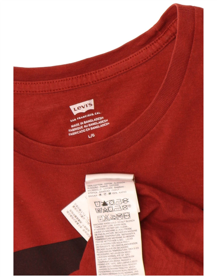 Levi's Mens Graphic T-Shirt Top Large Red Cotton