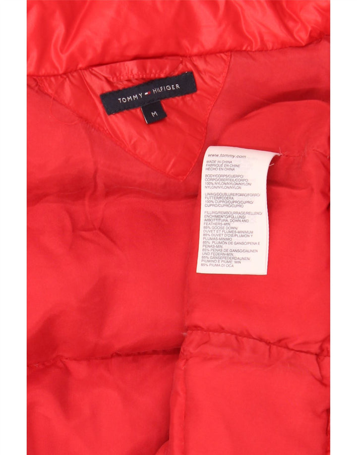 Tommy Hilfiger Womens Padded Jacket UK 14 Medium Red Nylon