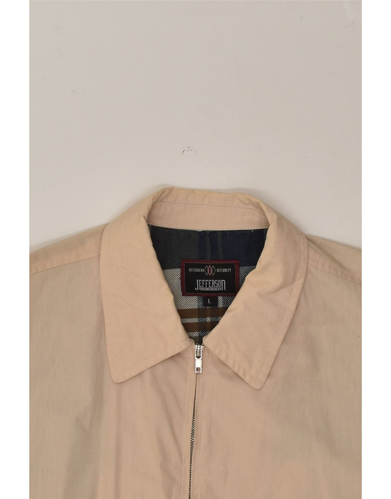 VINTAGE Mens Bomber Jacket UK 40 Large Beige Cotton | Vintage Vintage | Thrift | Second-Hand Vintage | Used Clothing | Messina Hembry 