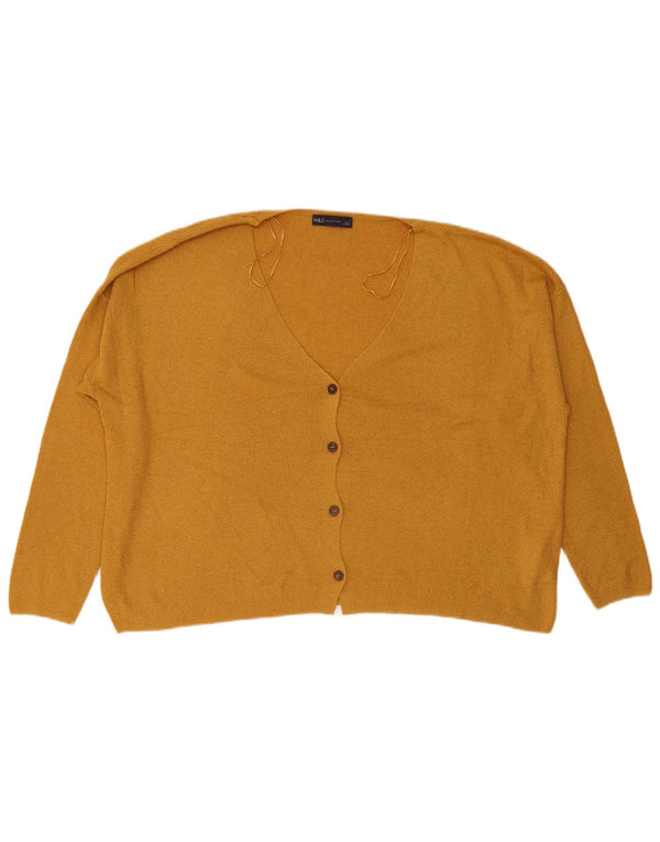 Marks & Spencer Womens Cardigan Sweater UK 18 XL Yellow Acrylic