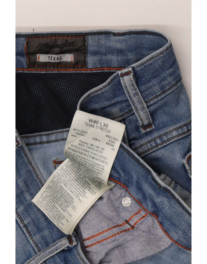 Wrangler Mens Texas Stretch Straight Jeans W40 L30 Blue Cotton