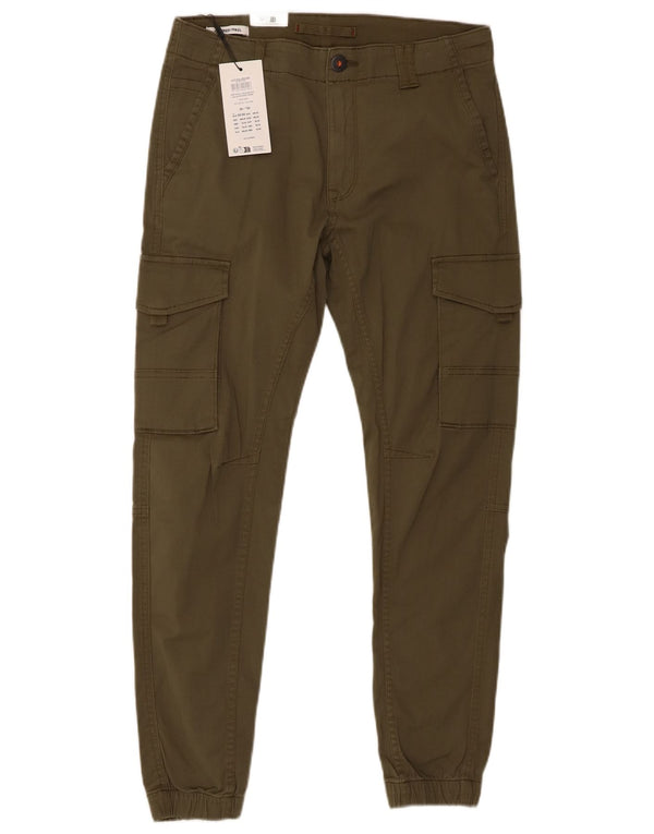 Jack & Jones Mens Paul Joggers Cargo Trousers W30 L30 Khaki Cotton