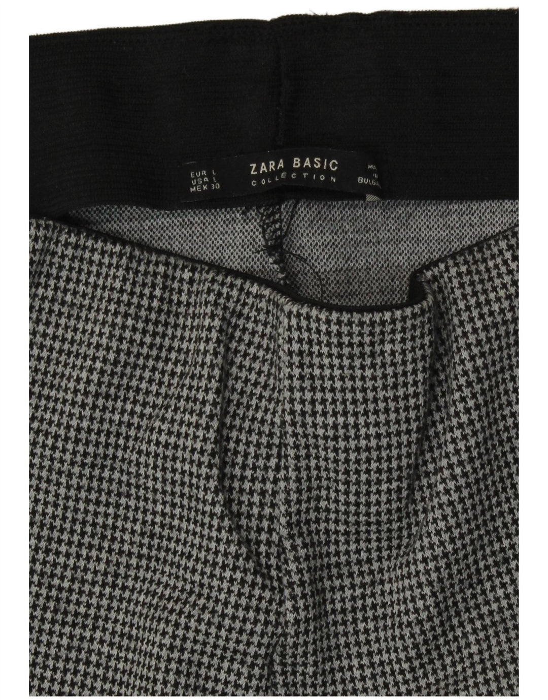 Zara Womens Slim Fit Leggings UK 14 Large  Grey Houndstooth
