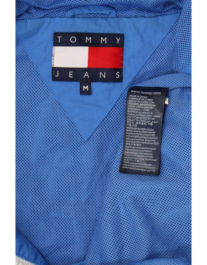 Tommy Hilfiger Mens Hooded Graphic Anorak Jacket UK 38 Medium Blue