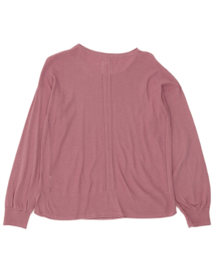 White Stuff Womens Boat Neck Jumper Sweater UK 12 Medium  Pink Cotton