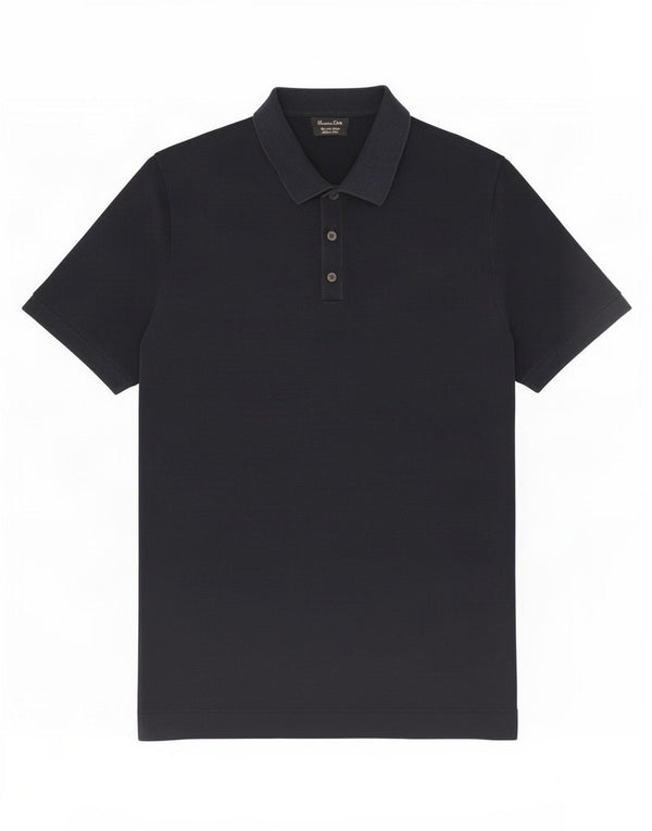 Massimo Dutti Mens Polo Shirt Large Navy Blue