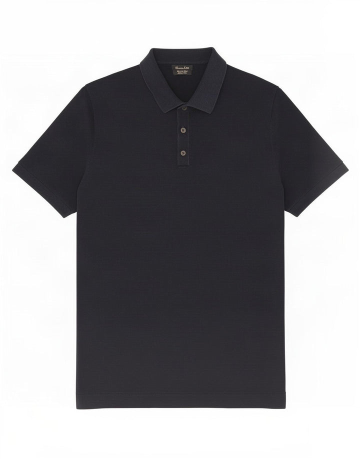 Massimo Dutti Mens Polo Shirt Large Navy Blue