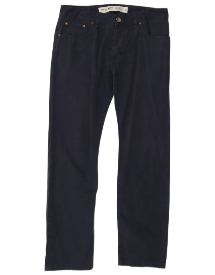 Zu Elements Womens Straight Casual Trousers W34 L28 Navy Blue Cotton
