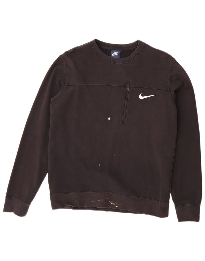 Nike Mens Sweatshirt Jumper Medium Black Cotton