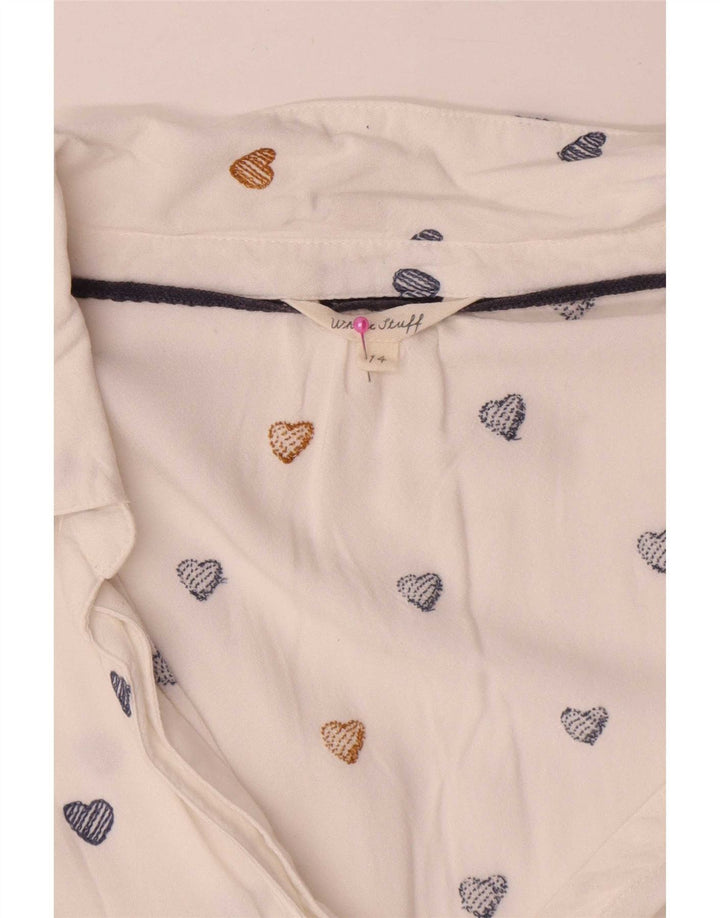 White Stuff Womens Abstract Pattern Long Sleeve Blouse Top UK 14 Large