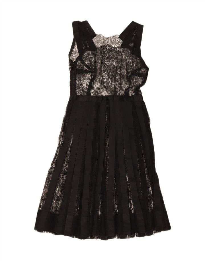 VINTAGE Womens Sleeveless A-Line Dress UK 12 Medium Black Vintage Vintage and Second-Hand Vintage from Messina Hembry 