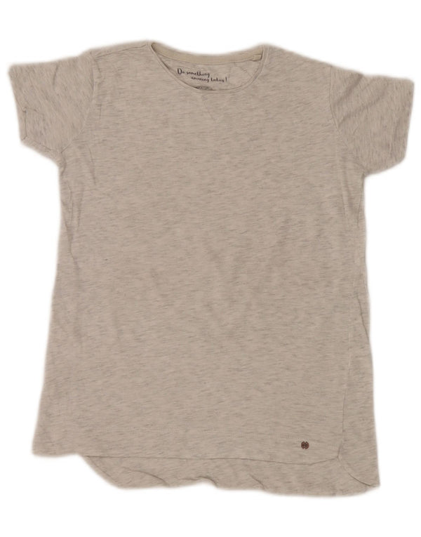 Zara Girls T-Shirt Top 7-8 Years Grey Flecked Cotton