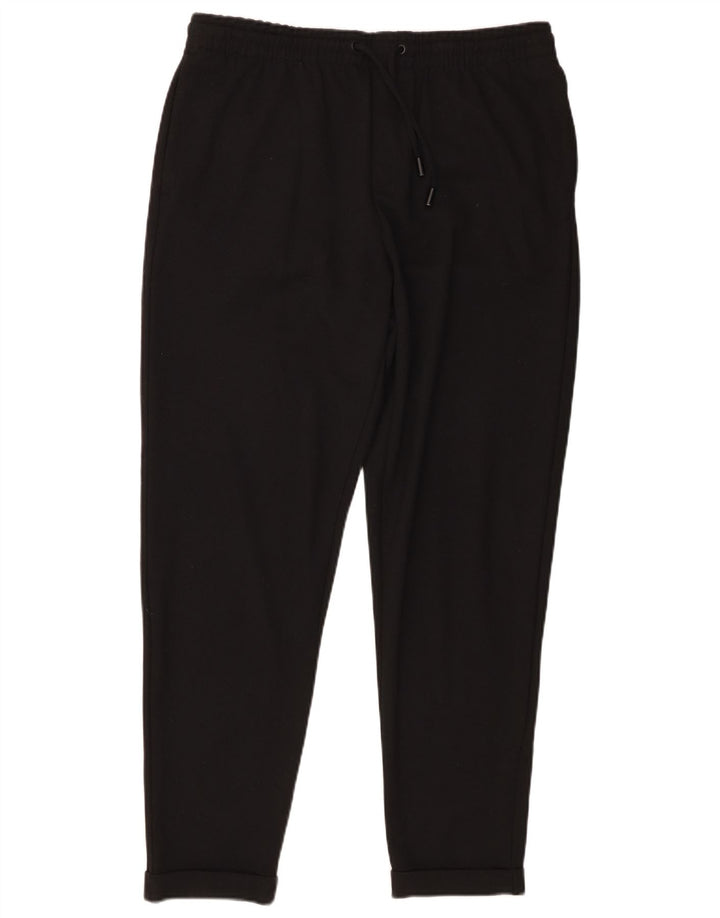 Zara Womens Tapered Casual Trousers Large W32 L28 Black Polyester