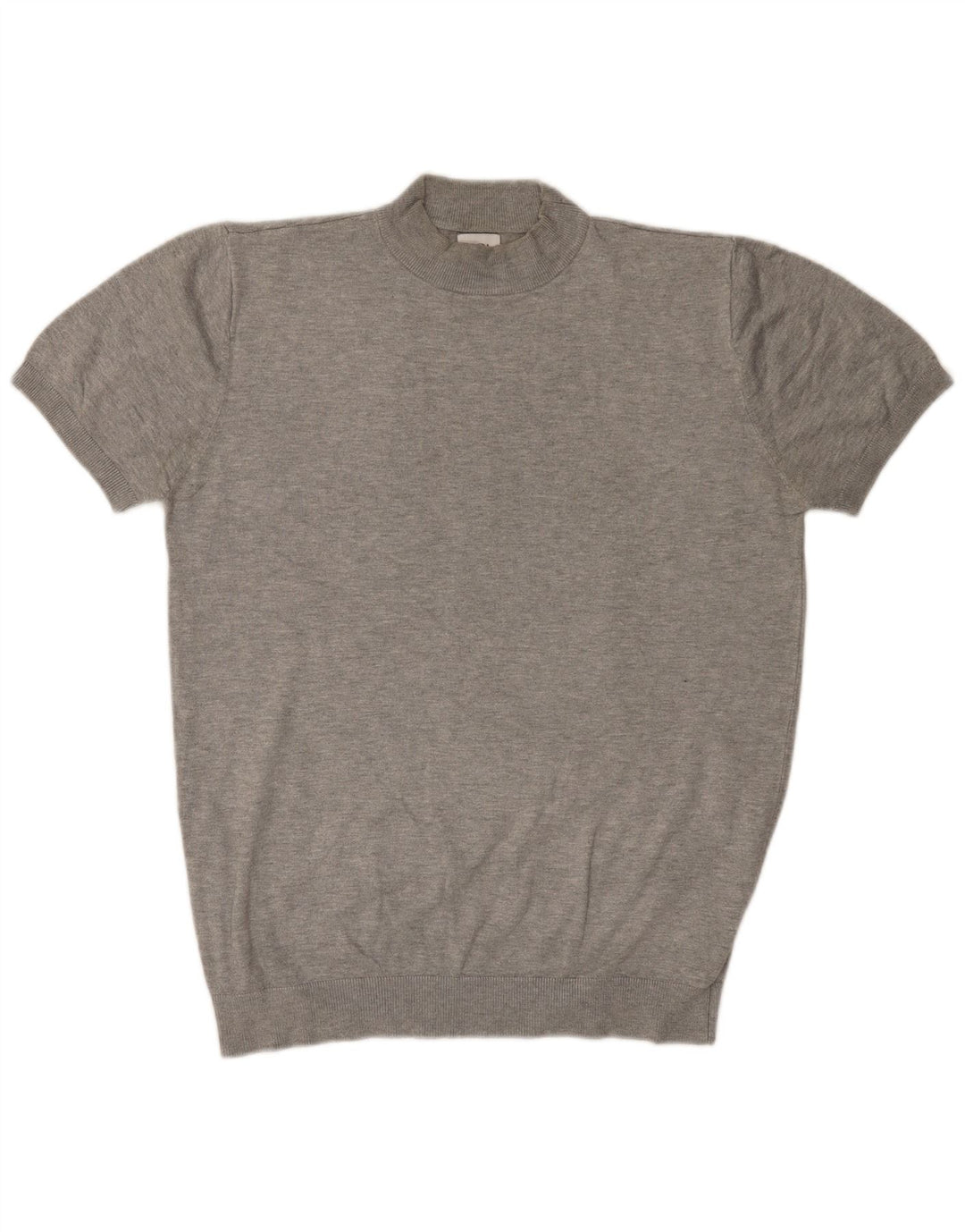 ZARA Womens Short Sleeve Turtle Neck Jumper Sweater UK 16 Large Grey