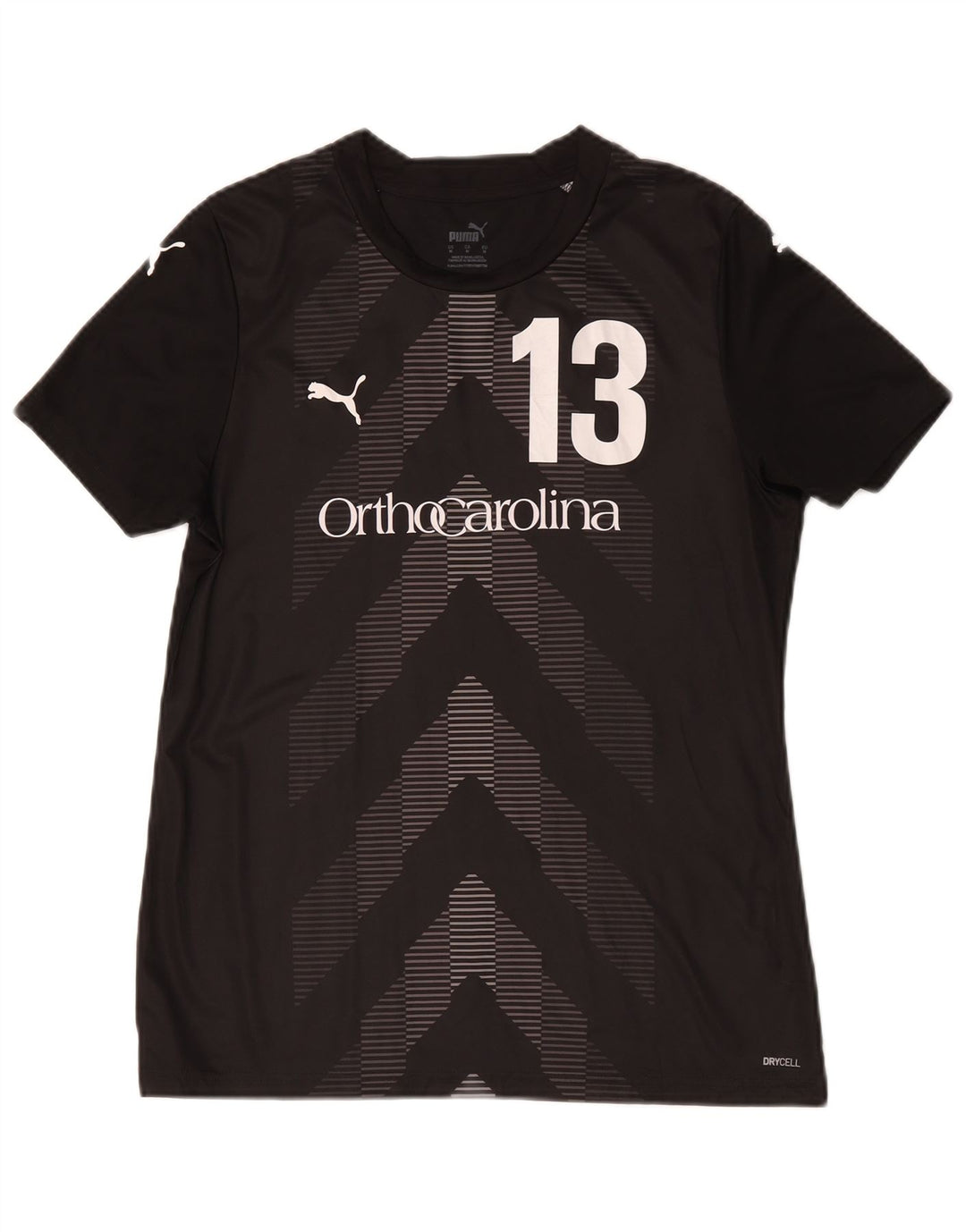 Puma Mens Carolina Graphic T-Shirt Top Medium Black Geometric