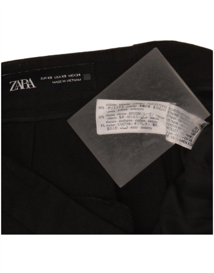 ZARA Womens Tapered Suit Trousers XS W24 L27  Black Polyester