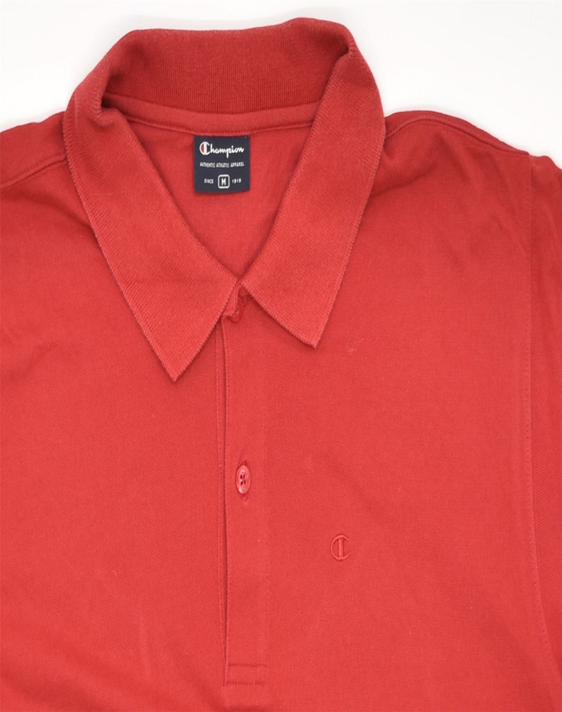 CHAMPION Mens Polo Shirt Medium Red Cotton | Vintage | Thrift | Second-Hand | Used Clothing | Messina Hembry 