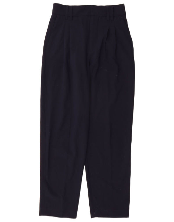 Zara Womens High Waist Pegged Chino Trousers EU 32 2XS W22 L27 Navy Blue