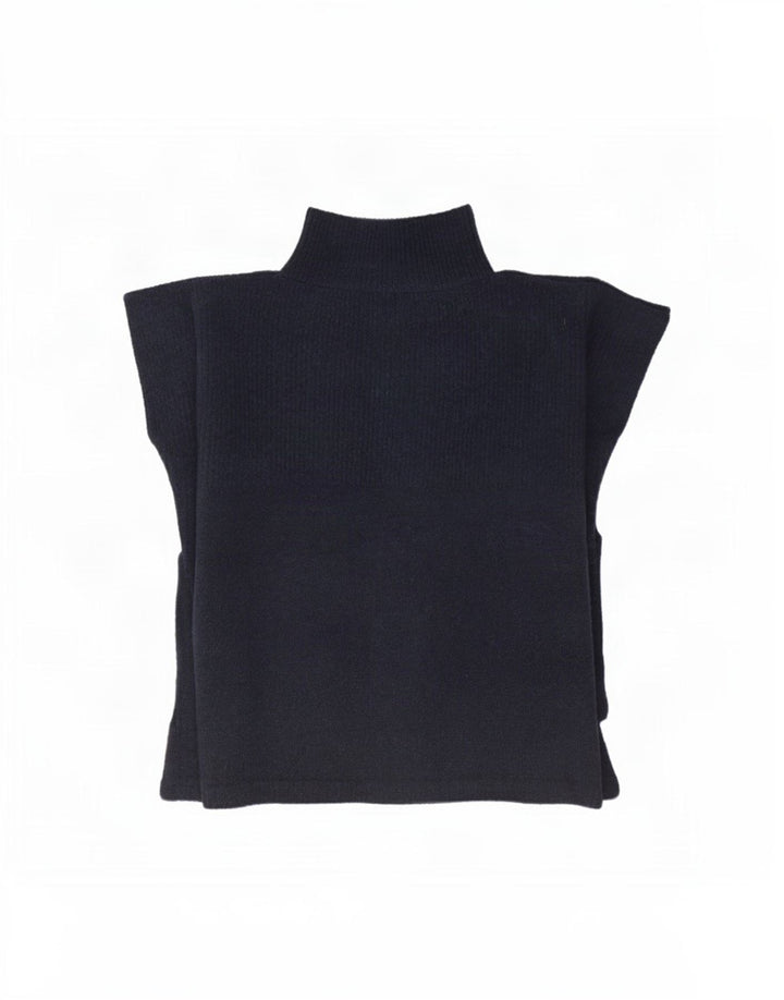 Marks & Spencer Womens Poncho Jumper One Size Navy Blue Polyester