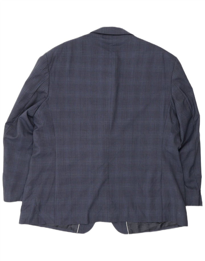 Pierre Cardin Mens 2 Button Blazer Jacket UK 50 5XL Navy Blue Check