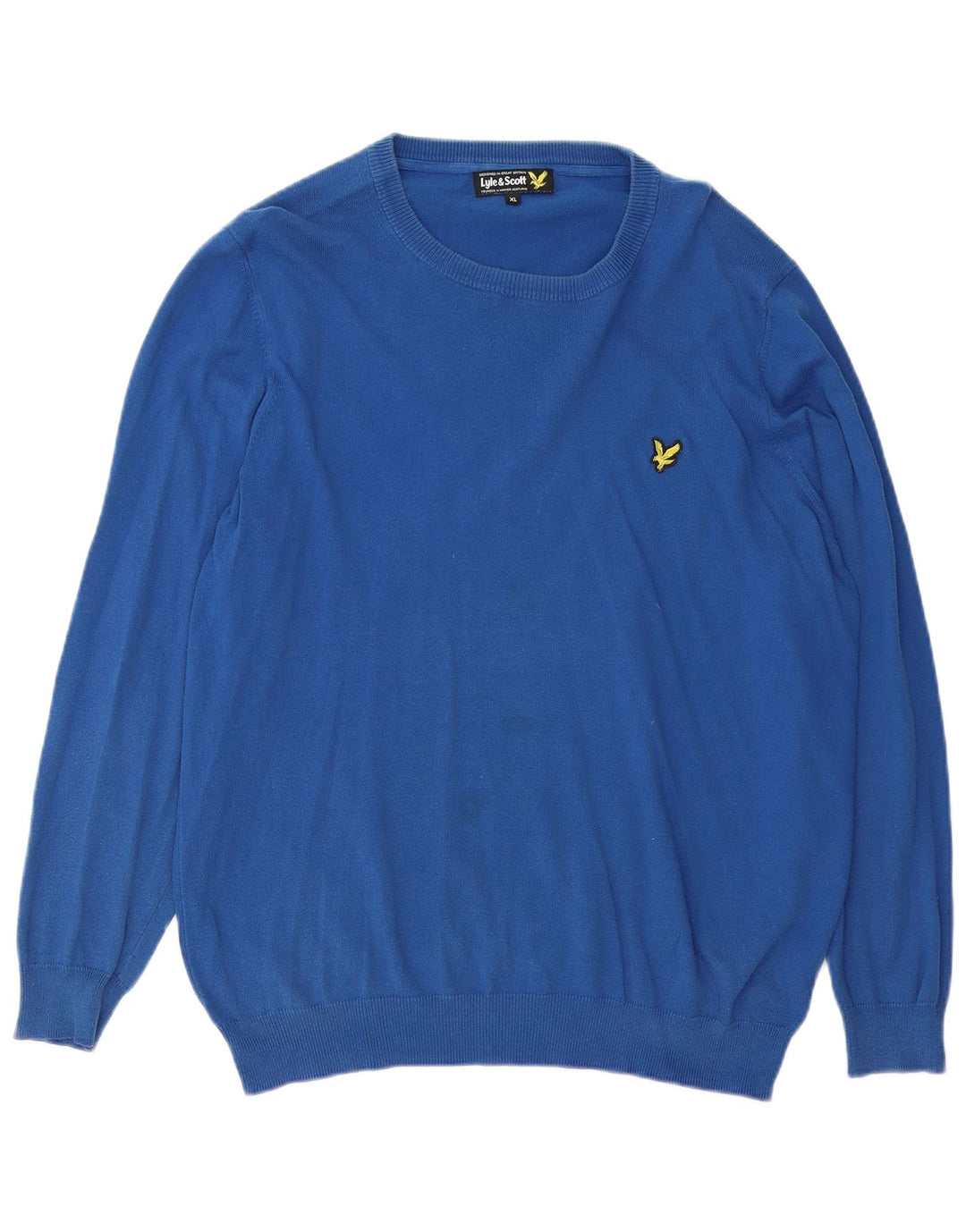 LYLE & SCOTT Mens Crew Neck Jumper Sweater XL Blue Cotton