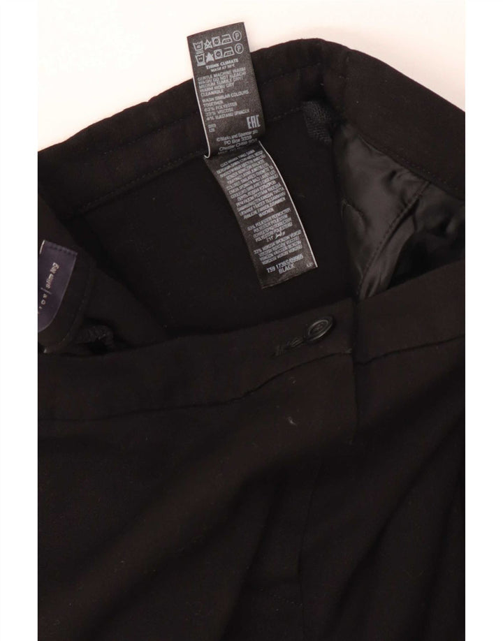 Marks & Spencer Womens Casual Trousers UK 14 Large W34 L30 Black Polyester