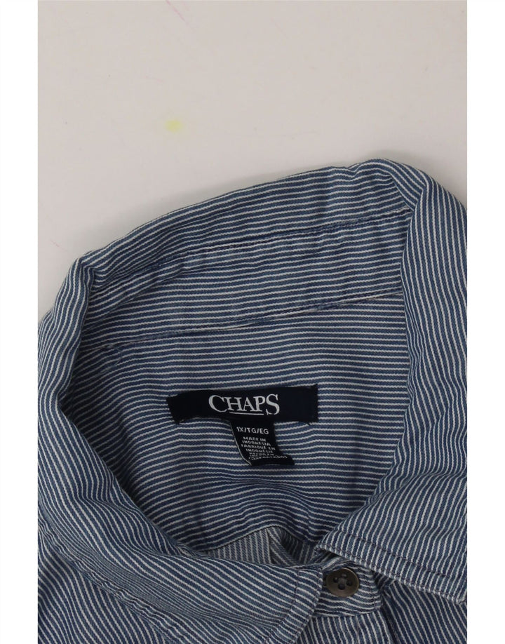 CHAPS Womens Oversized Shirt UK 18 XL Blue Pinstripe Lyocell Vintage Chaps and Second-Hand Chaps from Messina Hembry 
