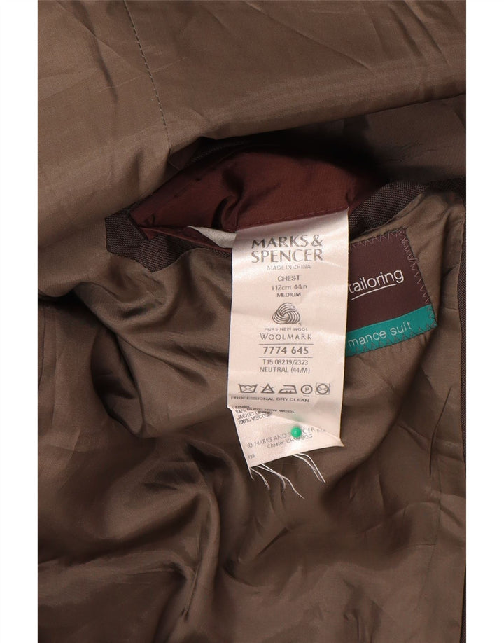 Marks & Spencer Mens 2 Button Blazer Jacket UK 44 2XL Grey Virgin Wool